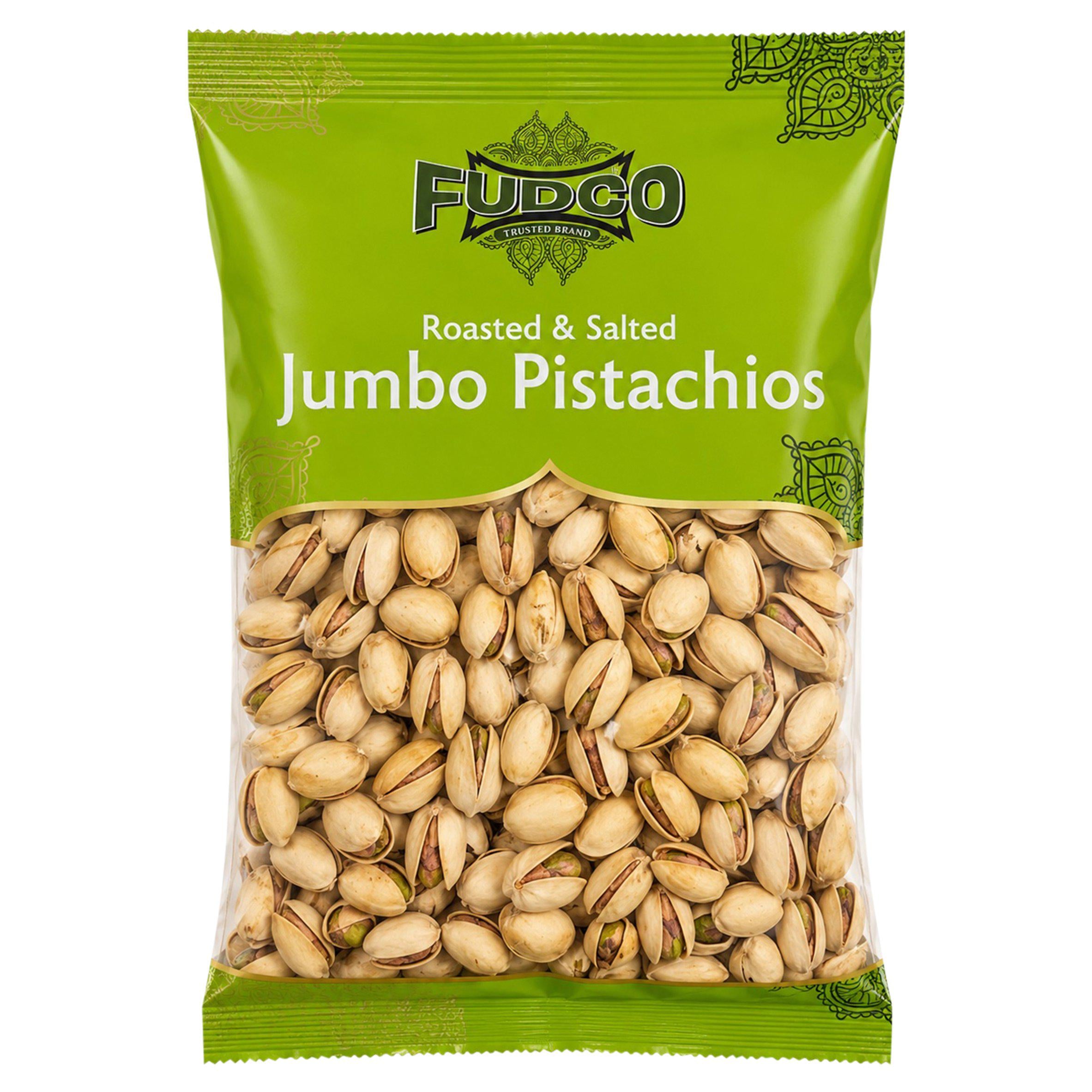 Fudco roasted and salted jumbo pistachios 500g, UK version
