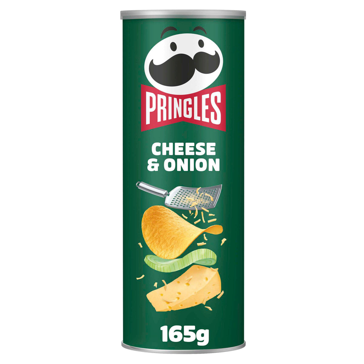 Pringles crisps cheese and onion 165g, imported from the UK