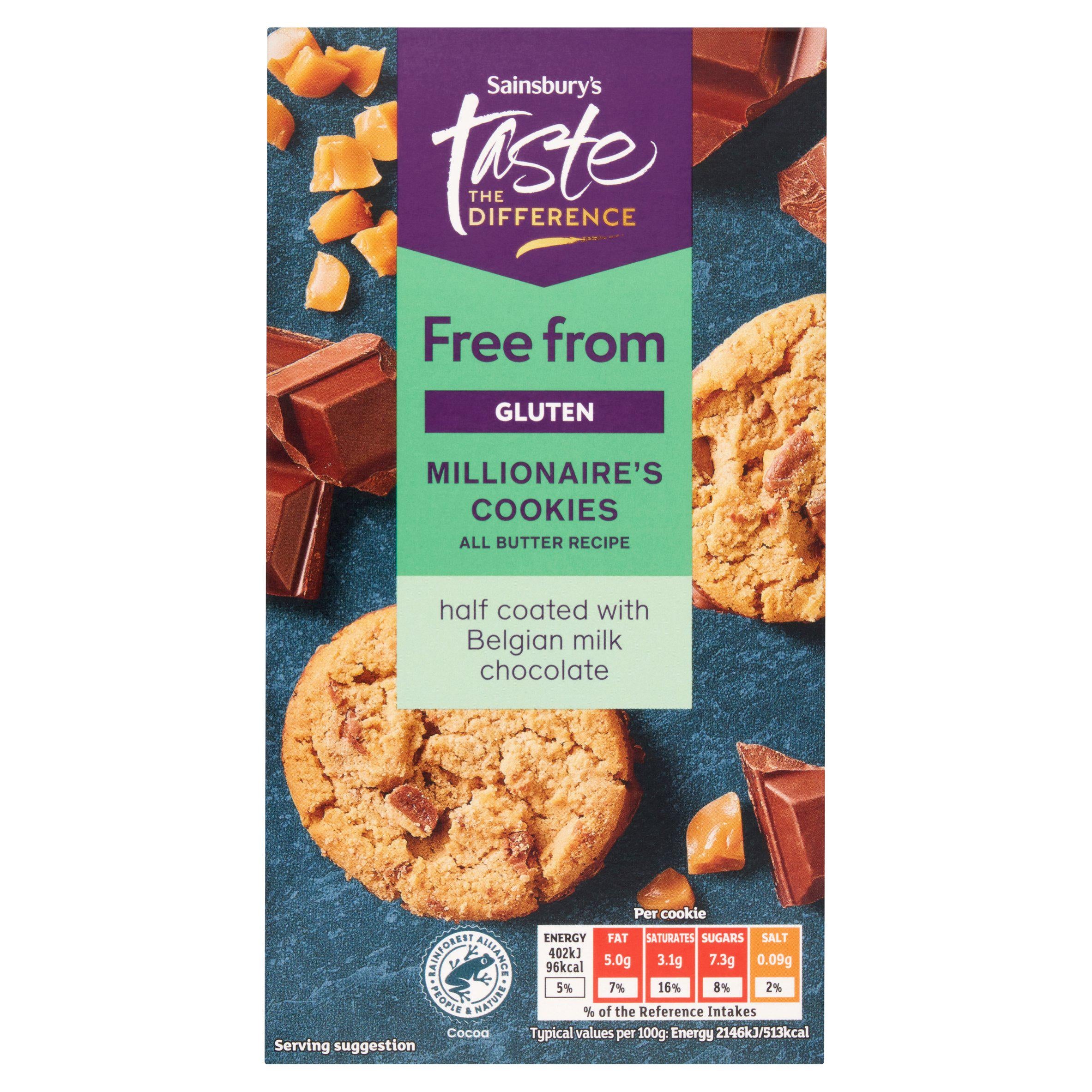 Sainsbury's Free From Millionaires Cookies 150g - British product