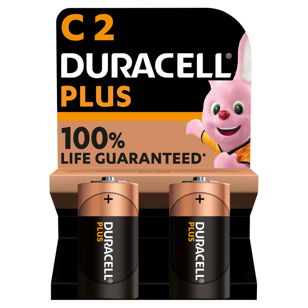 Duracell Plus Alkaline C Batteries, pack of 2