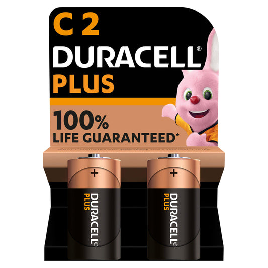 Duracell Plus Alkaline C Batteries, pack of 2 GOODS Sainsburys   
