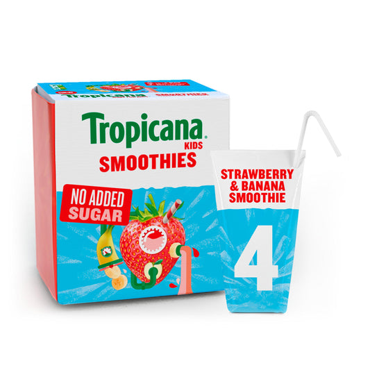 Tropicana Kids Strawberry & Banana Smoothie 4x150ml GOODS Sainsburys   