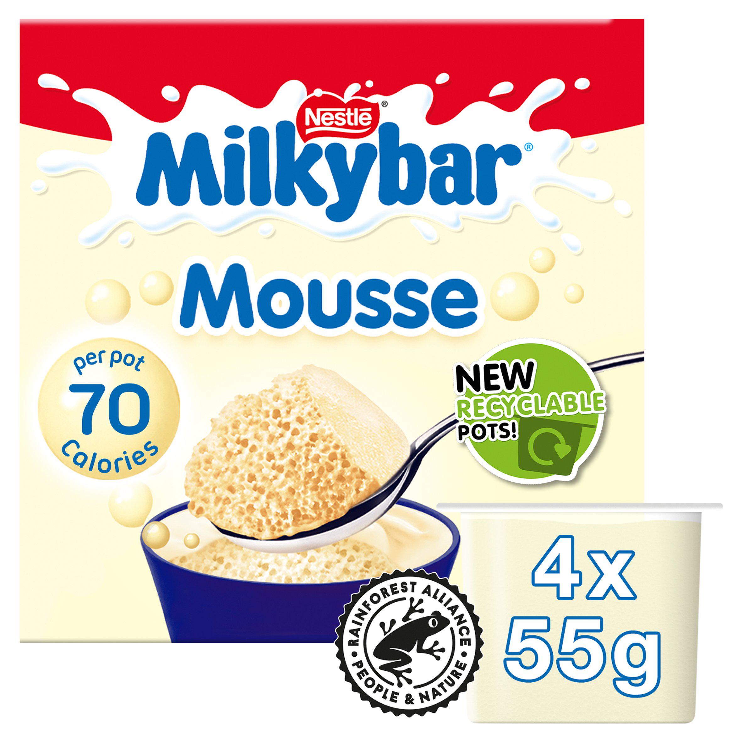 Milkybar White Chocolate Mousse 4x55g
