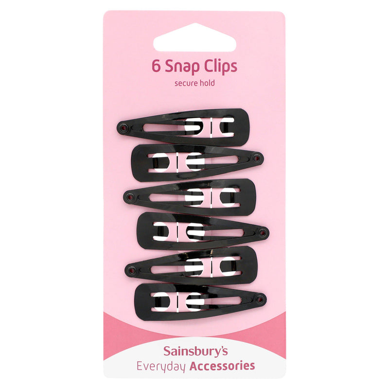 Sainsbury's snap clips black pack of 6, imported from the UK