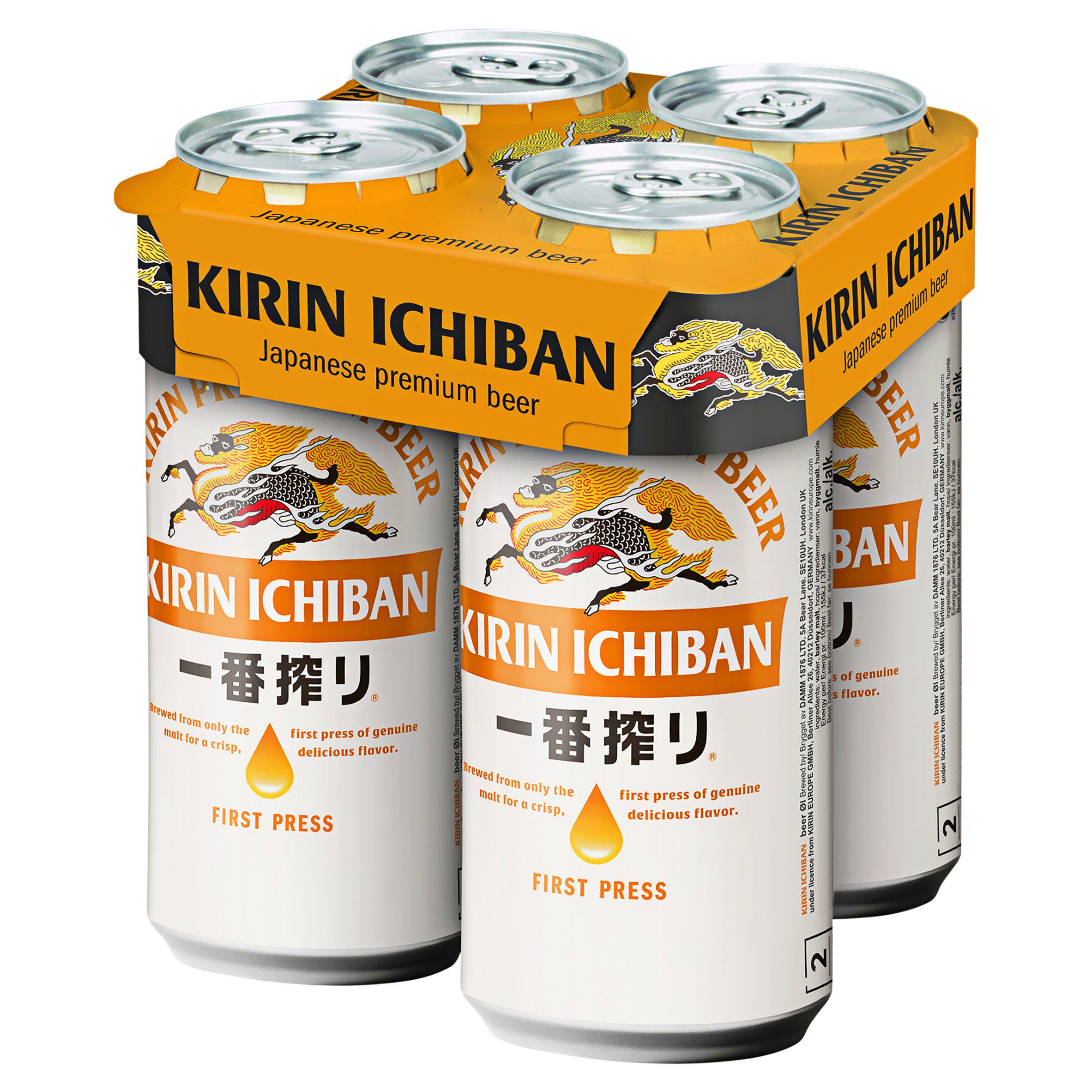 Kirin Ichiban premium lager beer 440ml can - British product