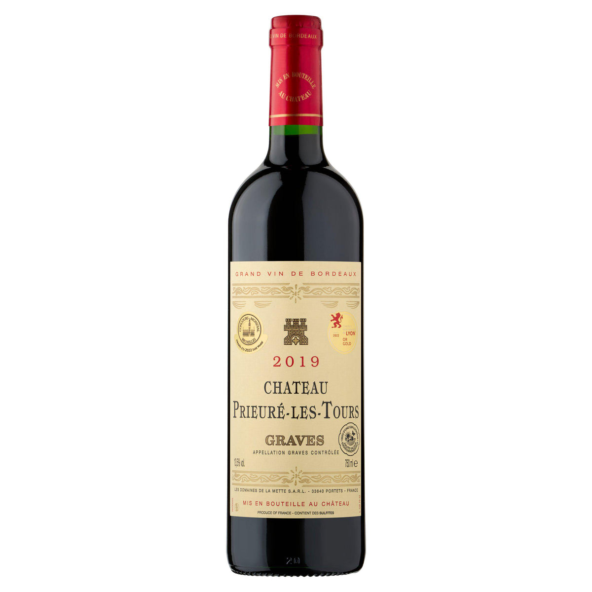 Chateau Prieure Les Tours Graves red wine 75cl (British brand)