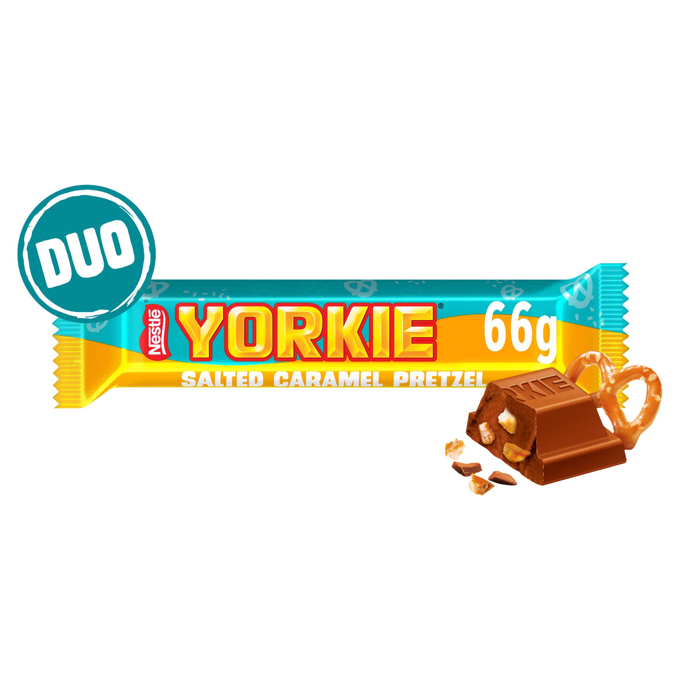 Yorkie chocolate bar Salted Caramel Pretzel 66g (British brand)