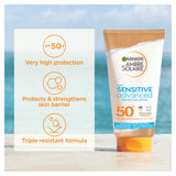 Garnier sun cream SPF50+ sensitive 175ml, UK version
