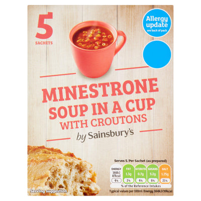 Sainsburys Sainsbury's Minestrone Cup Soup with Croutons 115g- Buy online at McGrocer