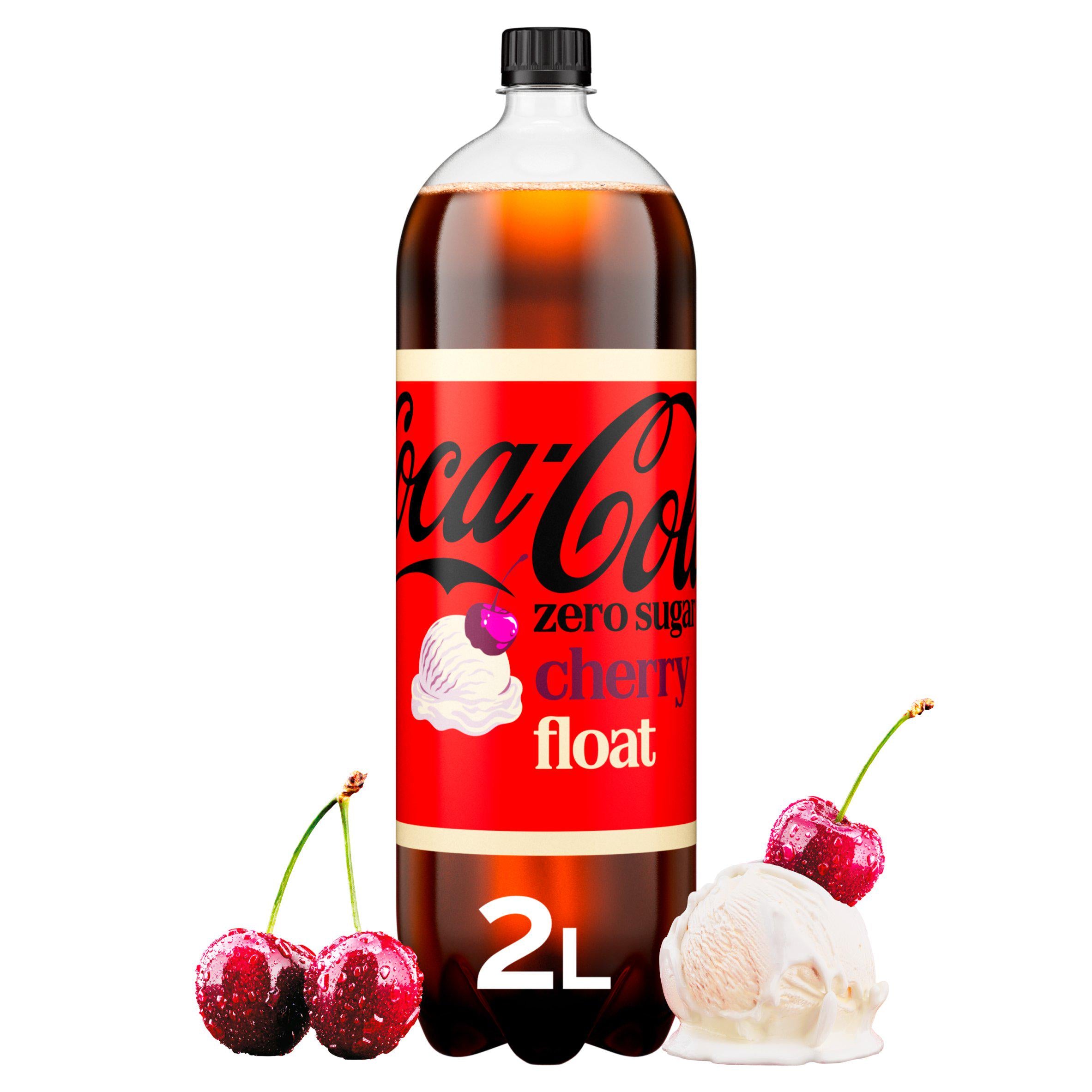 Coca-Cola Zero Sugar Cherry Float soft drink 2L (British brand)