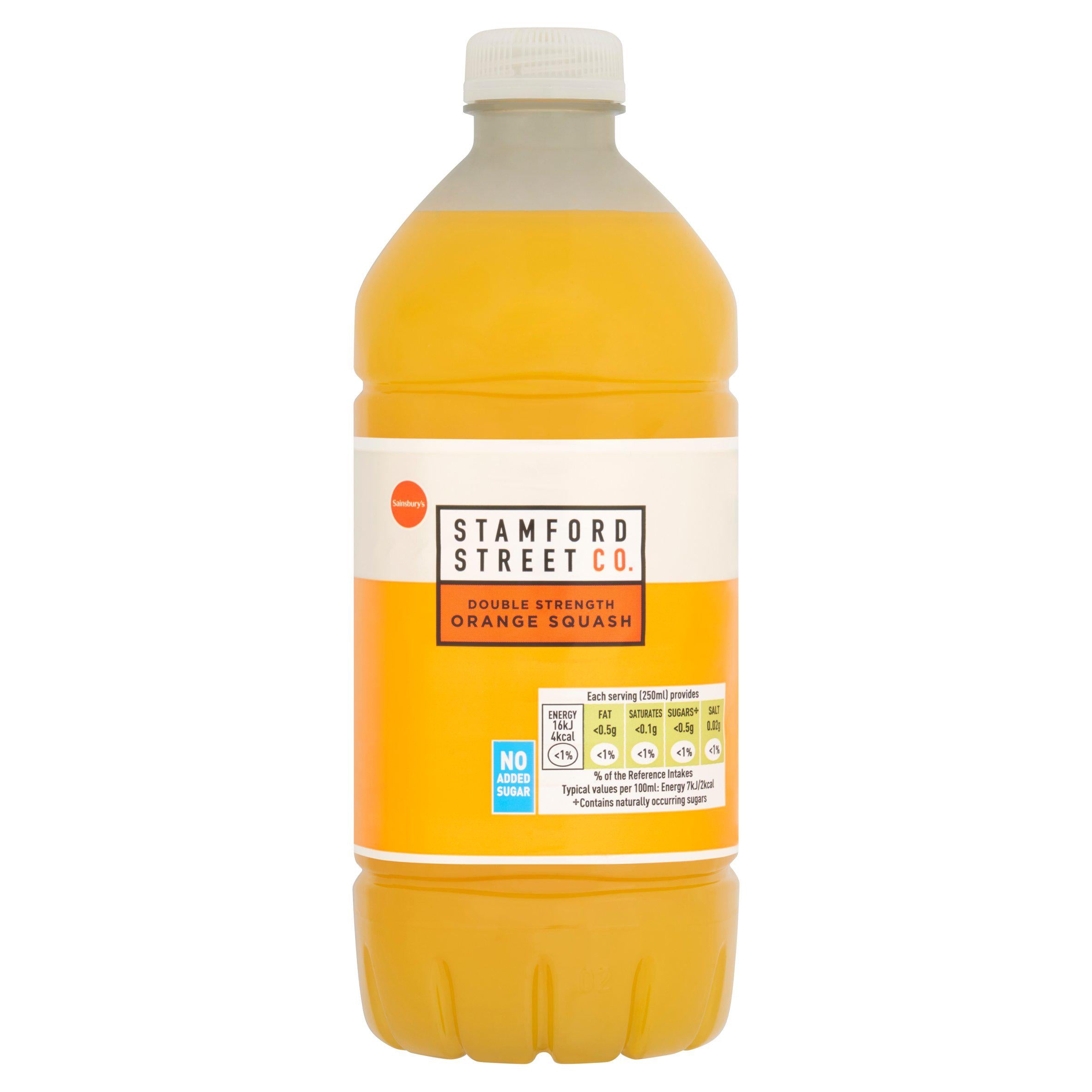 Stamford Street Co. double strength orange squash no added sugar 750ml - British product