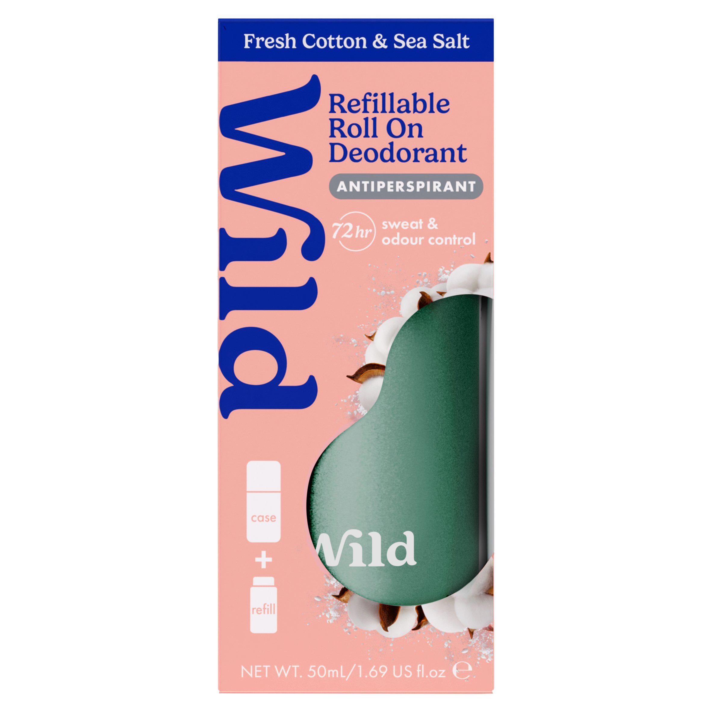 Wild antiperspirant deodorant Fresh Cotton & Sea Salt 50ml, UK version