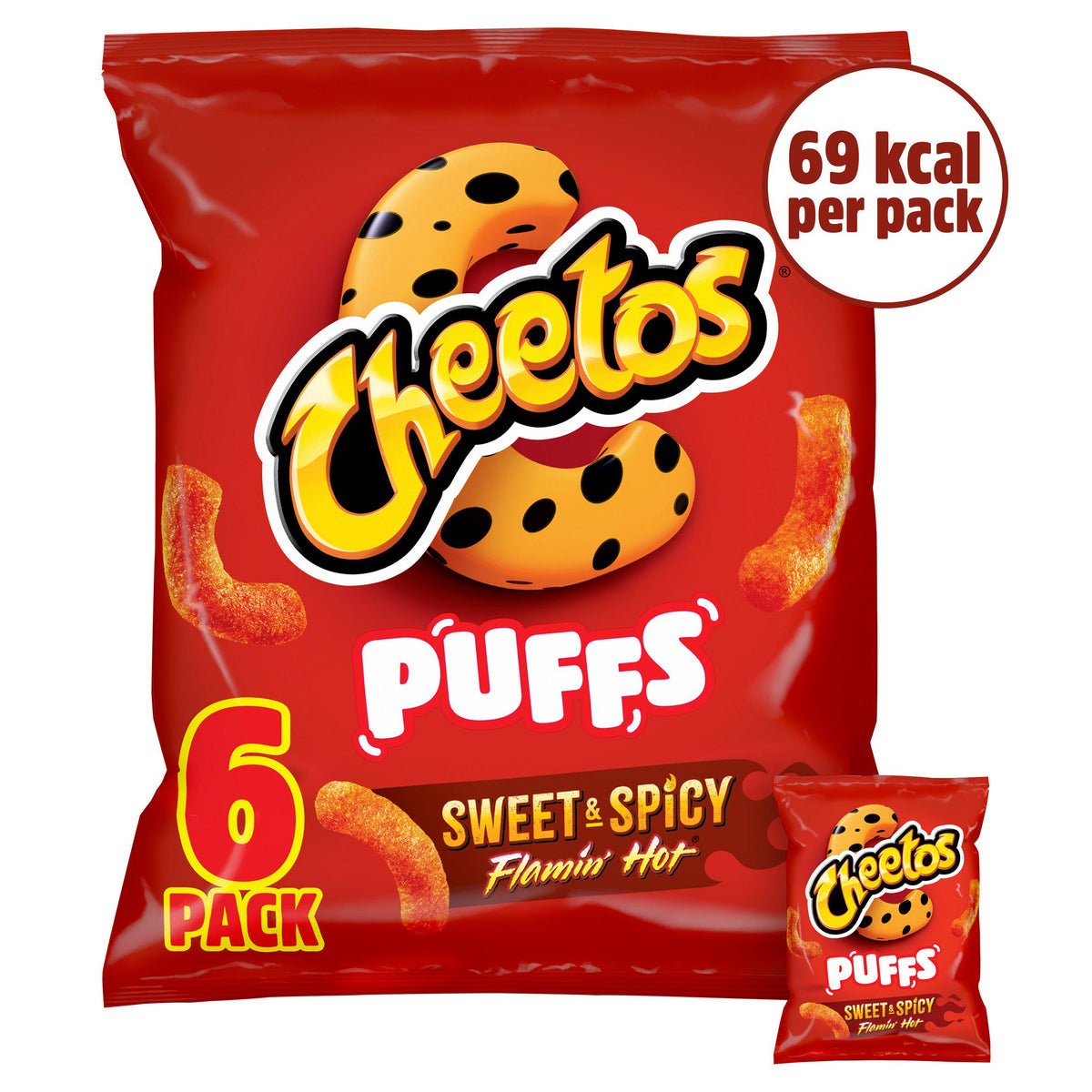 Sweet & Spicy Corn Puffs Multipack Snacks 6 x 13g