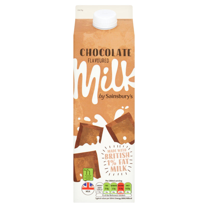 Sainsbury's chocolate milkshake 1L (British brand)