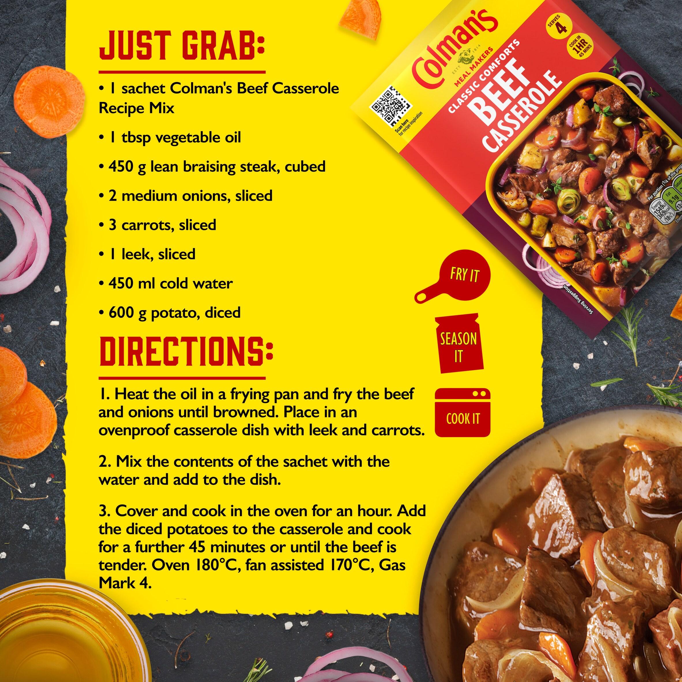 Colman's beef casserole mix 40g, UK version