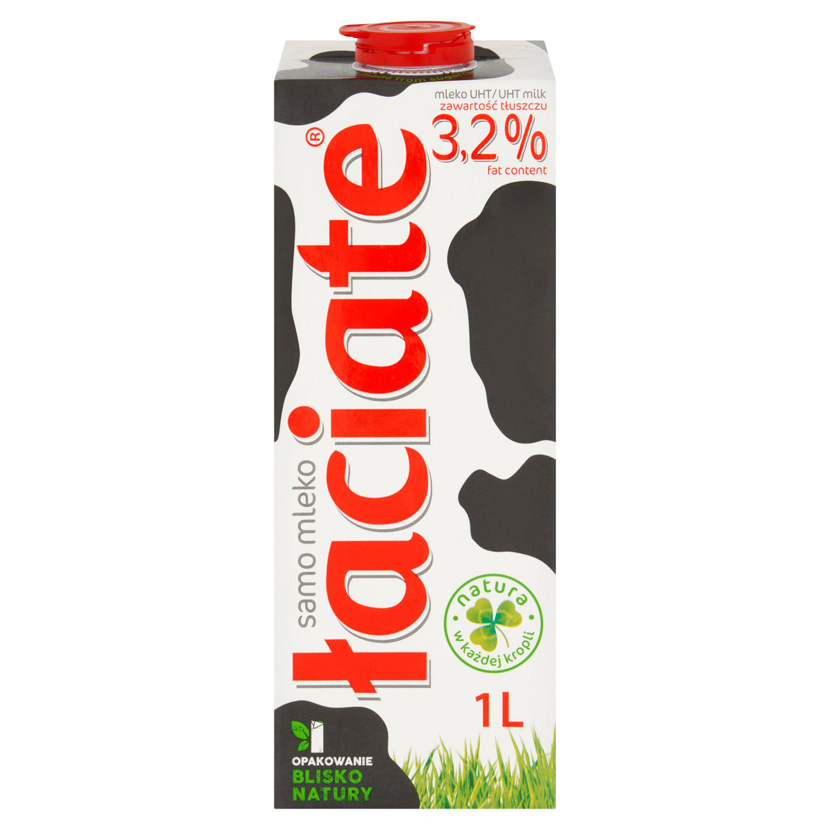 Laciate UHT milk 3.2% 1L, imported from the UK