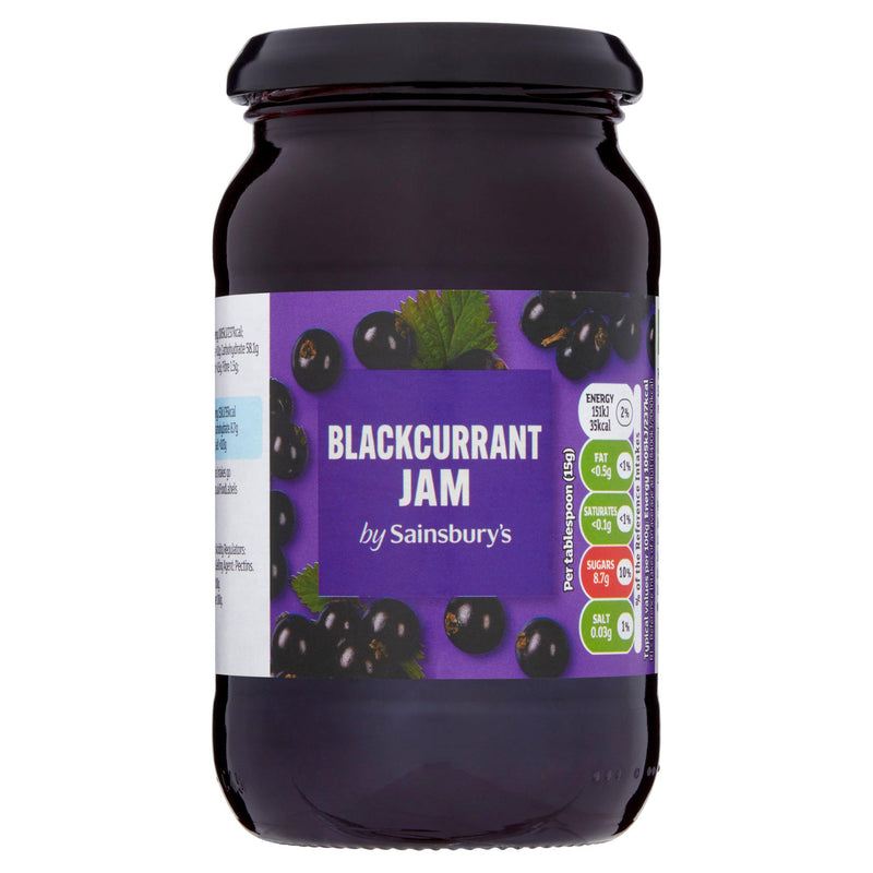 Sainsbury's blackcurrant jam spread 454g jar (British brand)