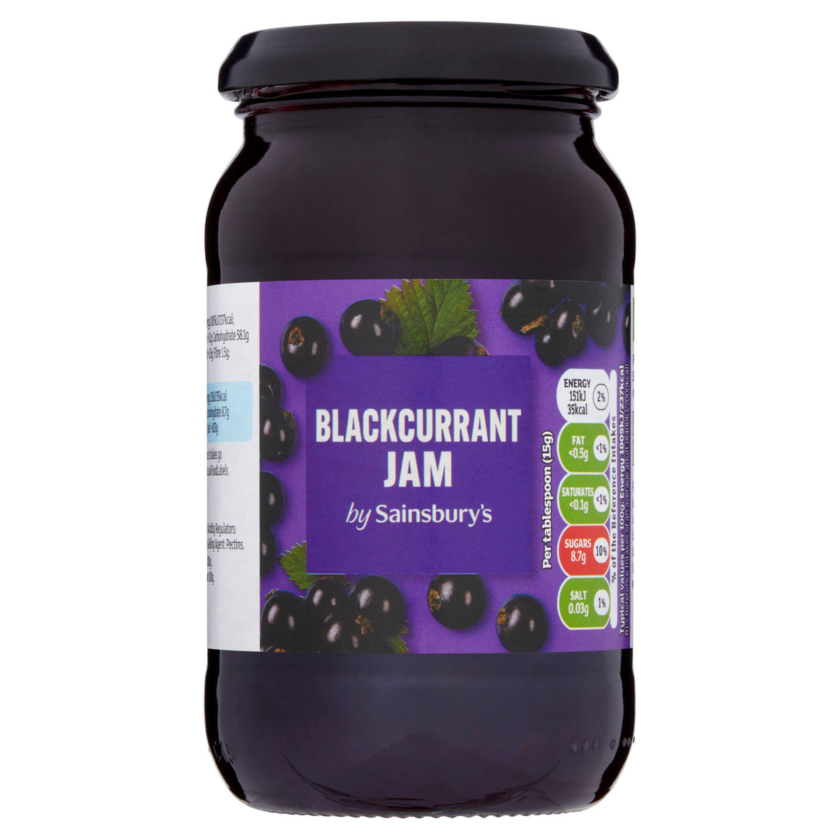 Sainsbury's blackcurrant jam spread 454g jar (British brand)