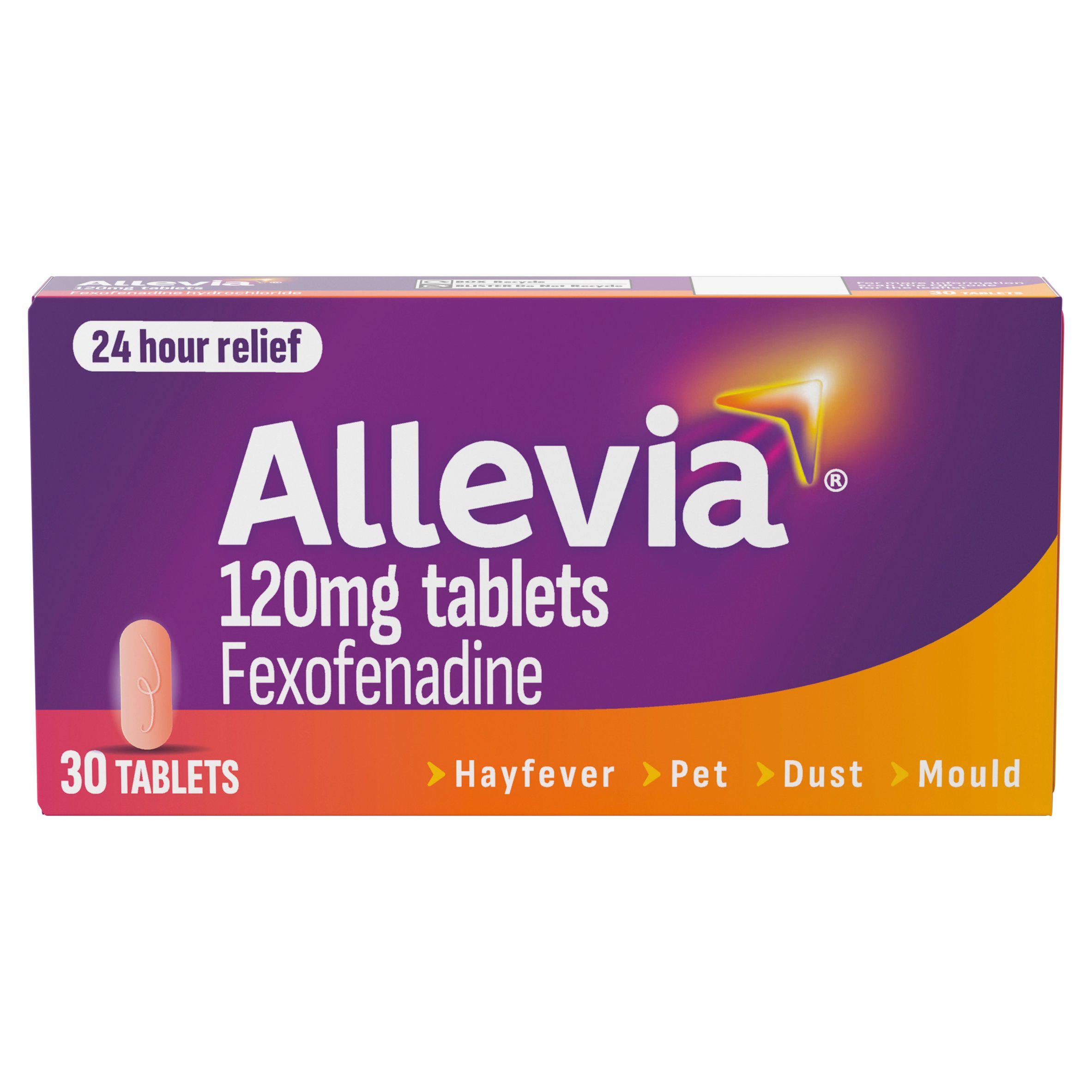 Allevia allergy relief tablets 120mg x30 - British product