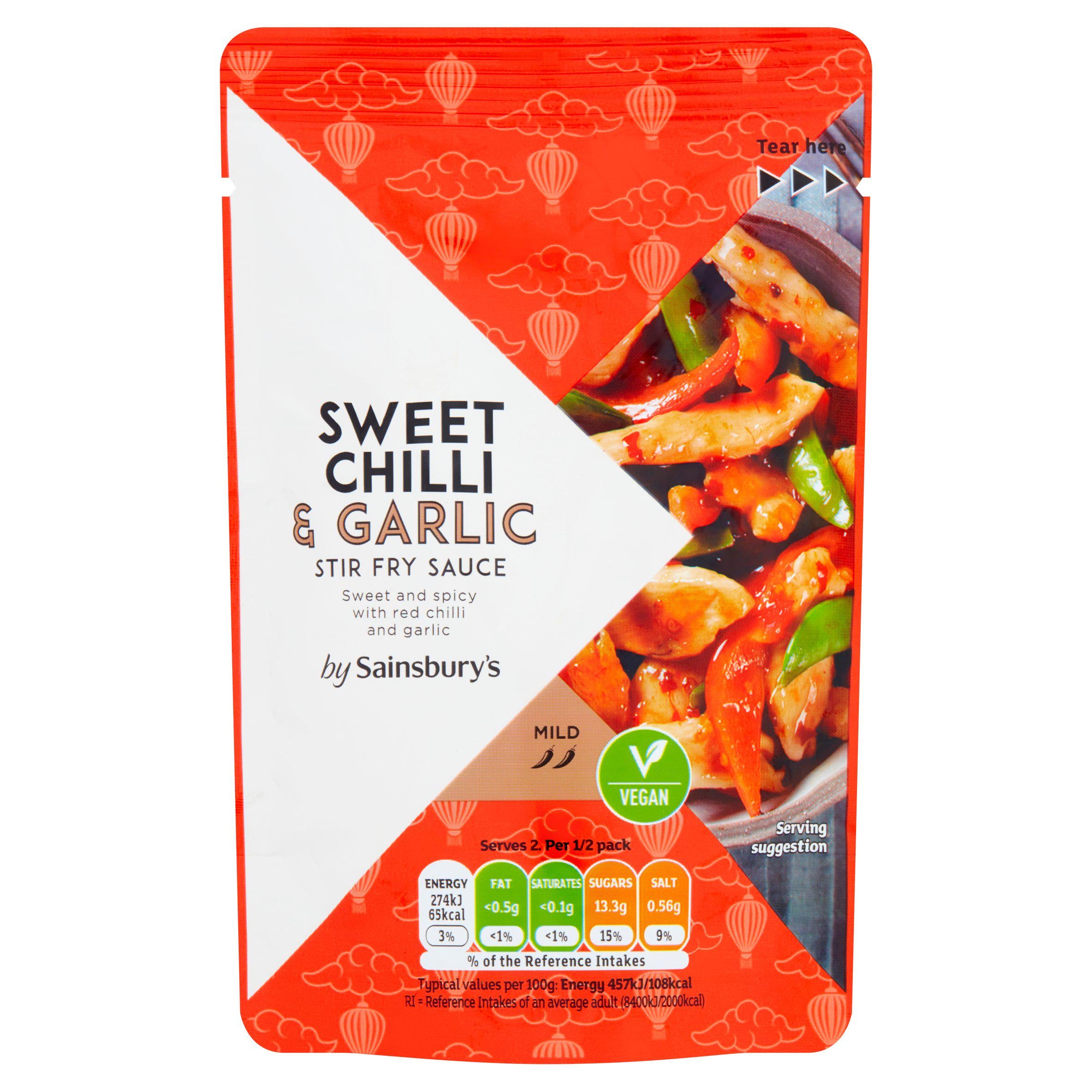 Sainsbury's sweet chilli garlic stir fry sauce 120g, UK version