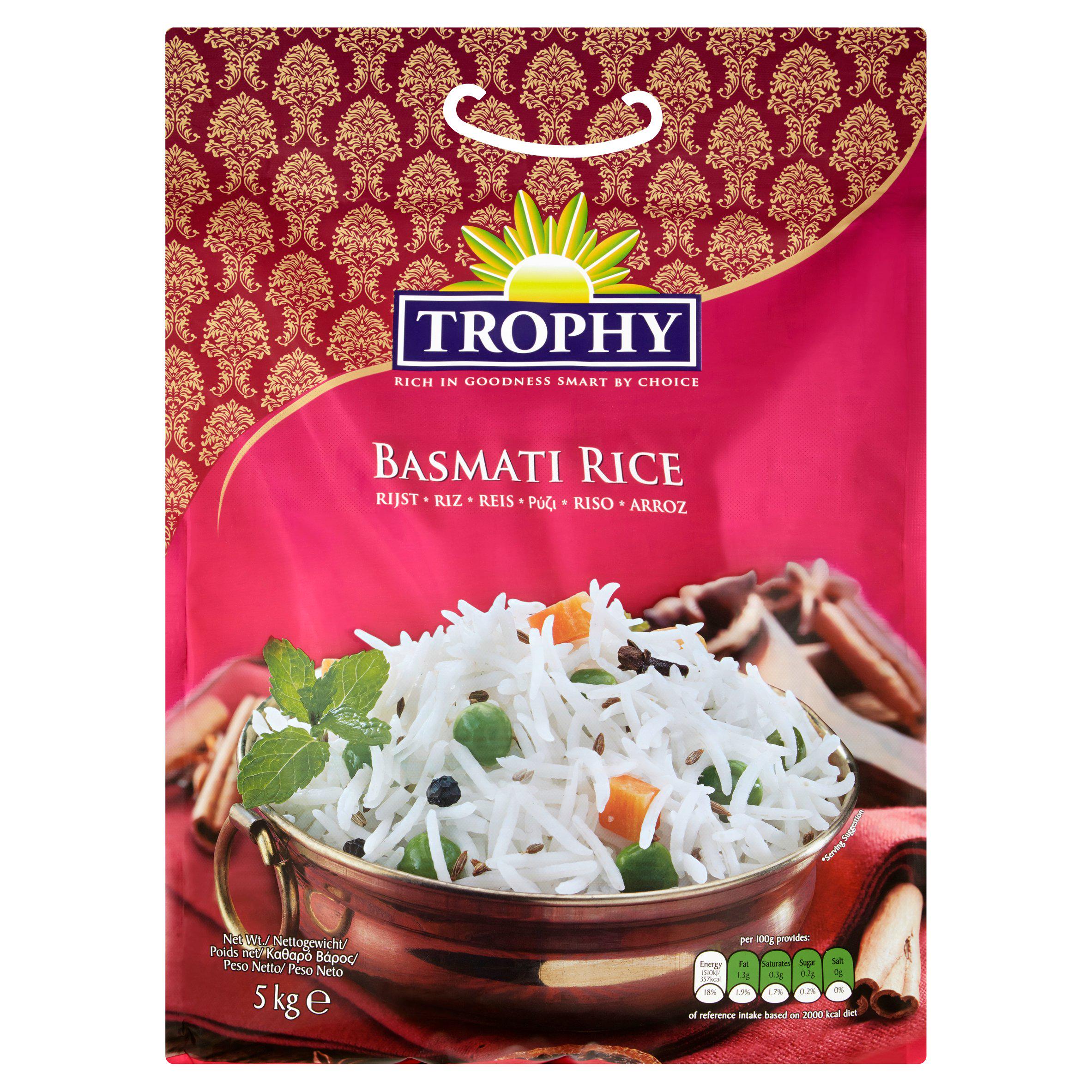 Trophy Indian Basmati Rice 5kg pack (British brand)