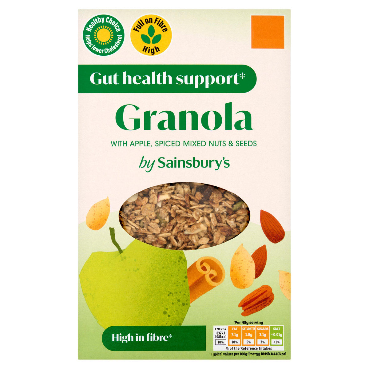 Sainsbury's spiced mixed nuts and seeds granola 400g - British product