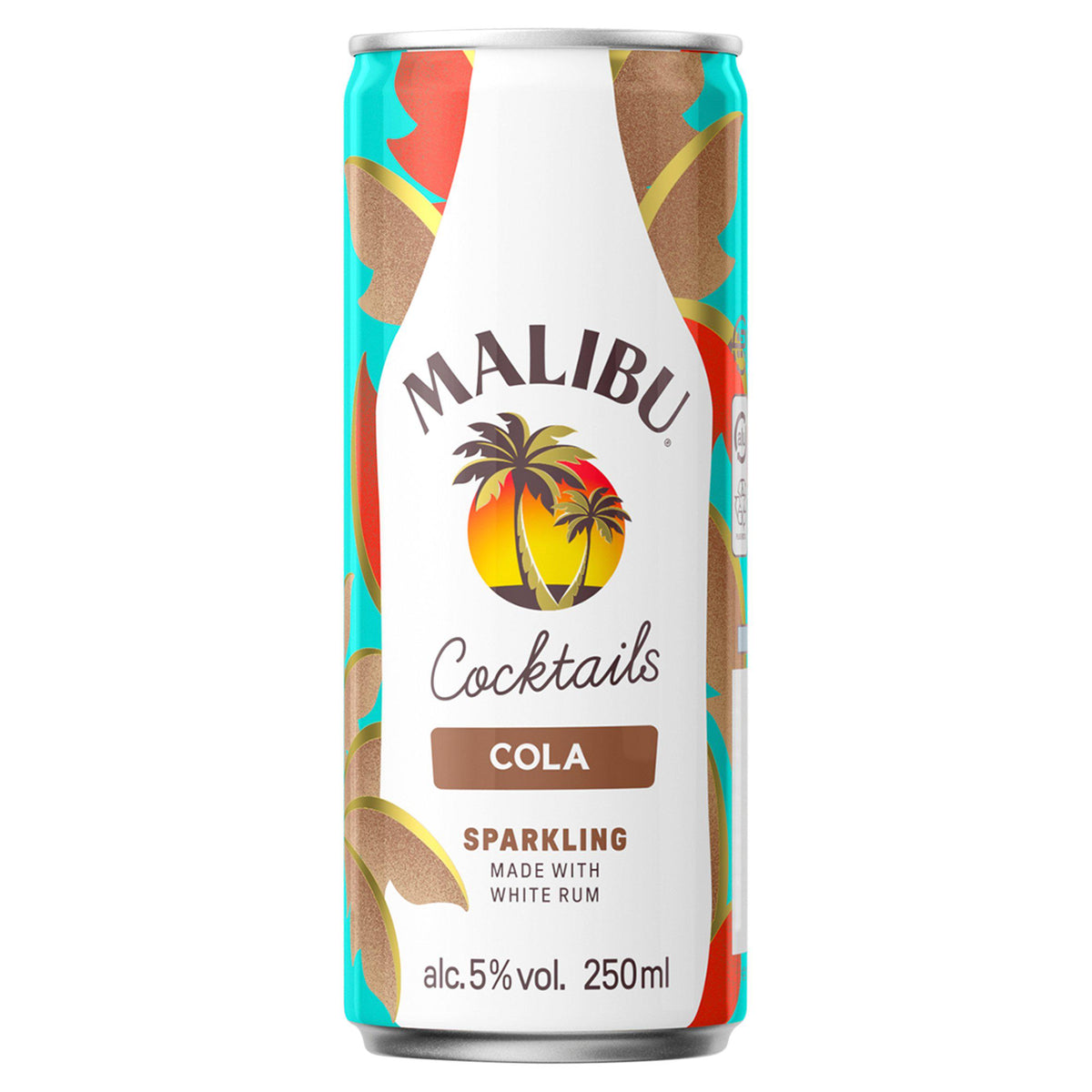 Malibu coconut rum and cola pre-mixed can 250ml - British product
