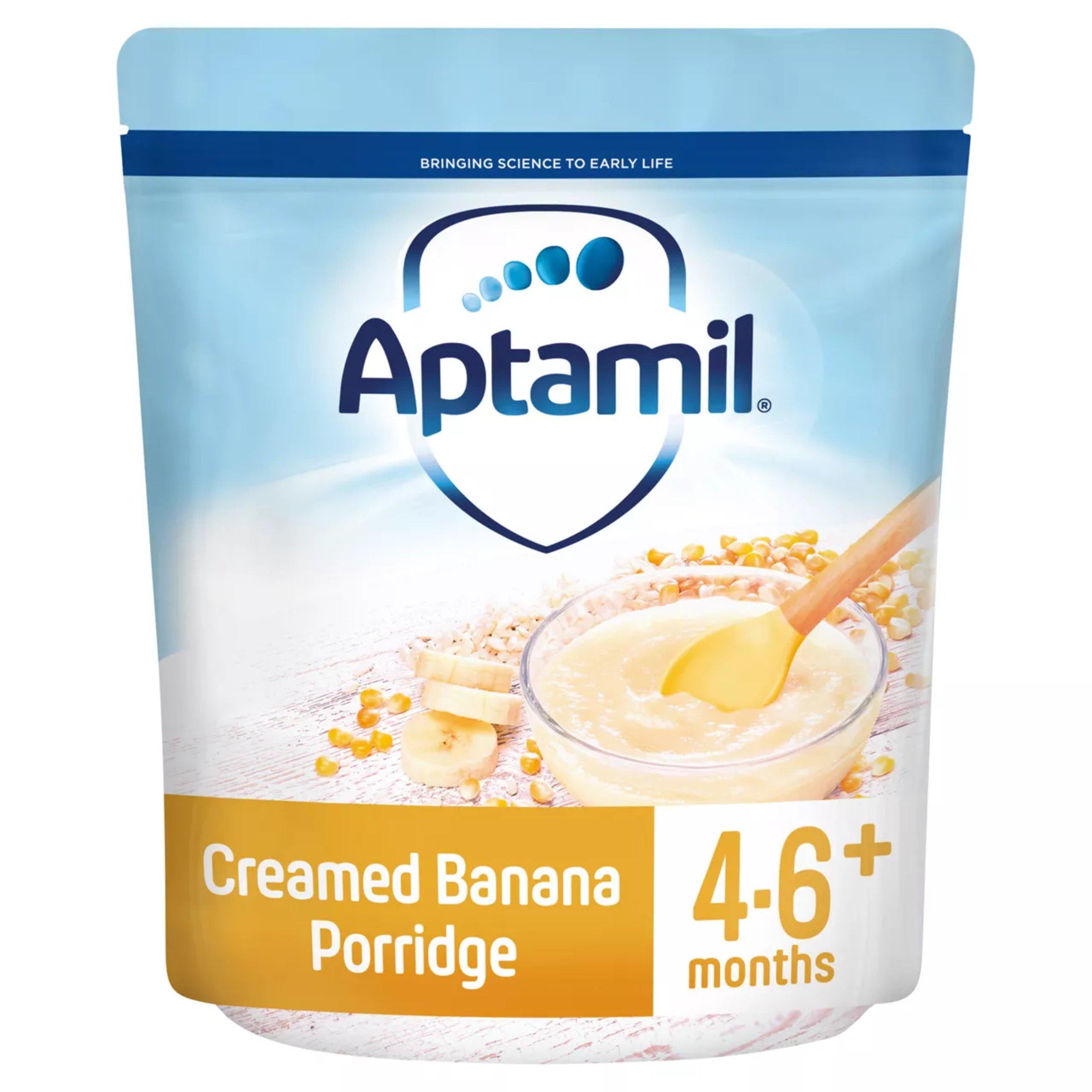 Aptamil creamed banana porridge baby cereal 125g, imported from the UK