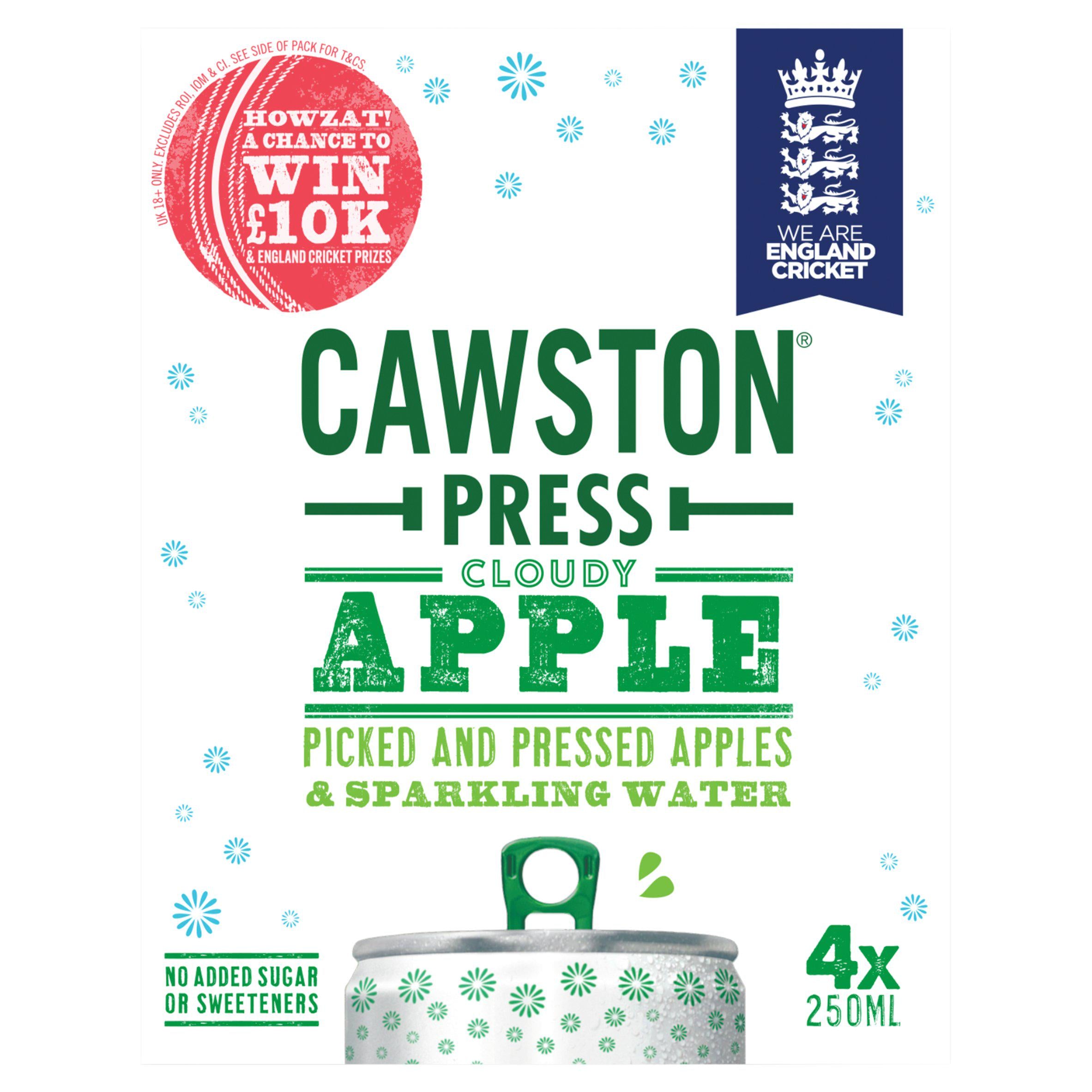Sparkling Apple Juice Drink with Pressed Apples, 4 x 250ml Cans