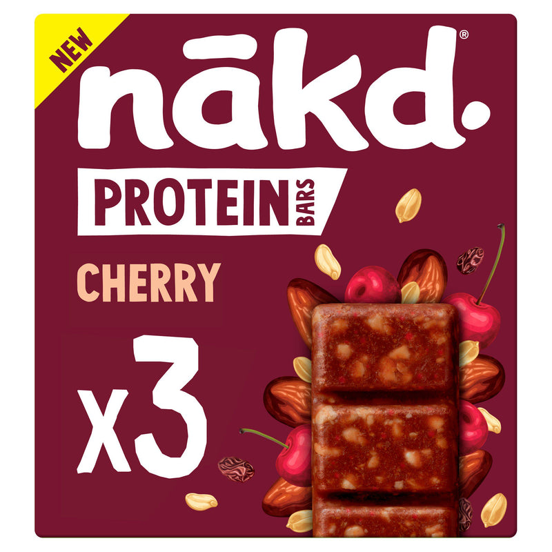 Nakd cherry fruit & nut protein bars 3x45g (British brand)