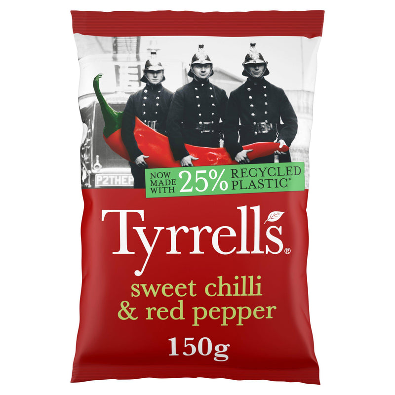 Tyrrells sweet chilli and red pepper sharing crisps 150g, UK version