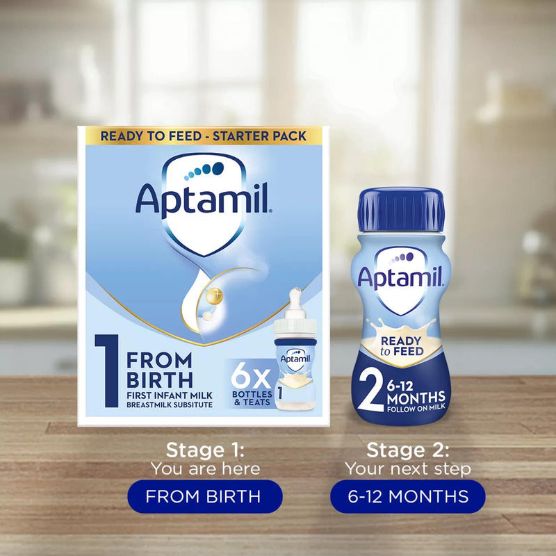 Aptamil First Infant Milk starter pack 6x70ml, UK version