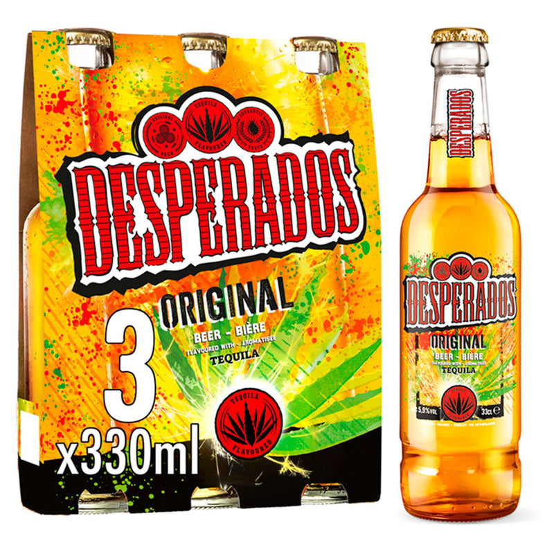 Desperados tequila lager beer 3x330ml bottles, imported from the UK