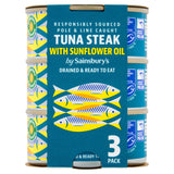 Sainsbury's tuna steak in sunflower oil 3x120g (British brand)