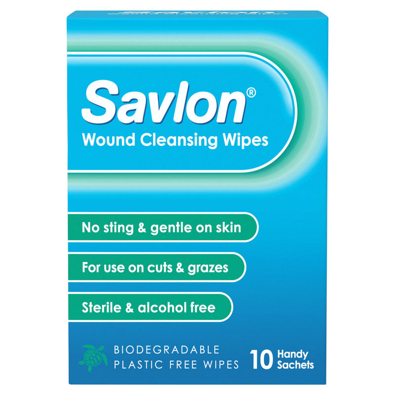 Savlon wound cleansing wipes handy pack 10ct (British brand)