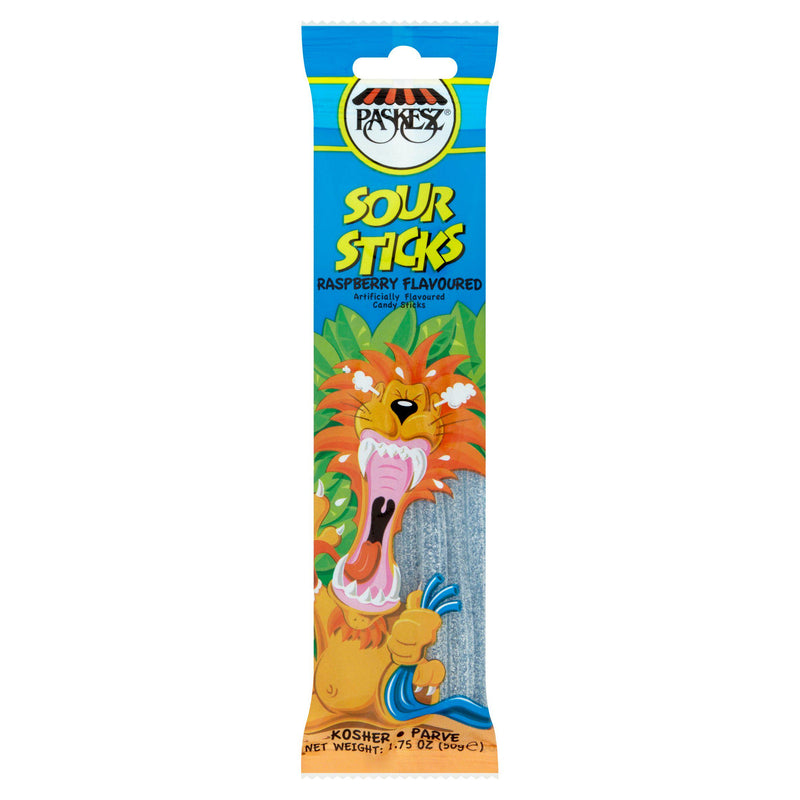 Paskesz sour sticks raspberry 50g - British product
