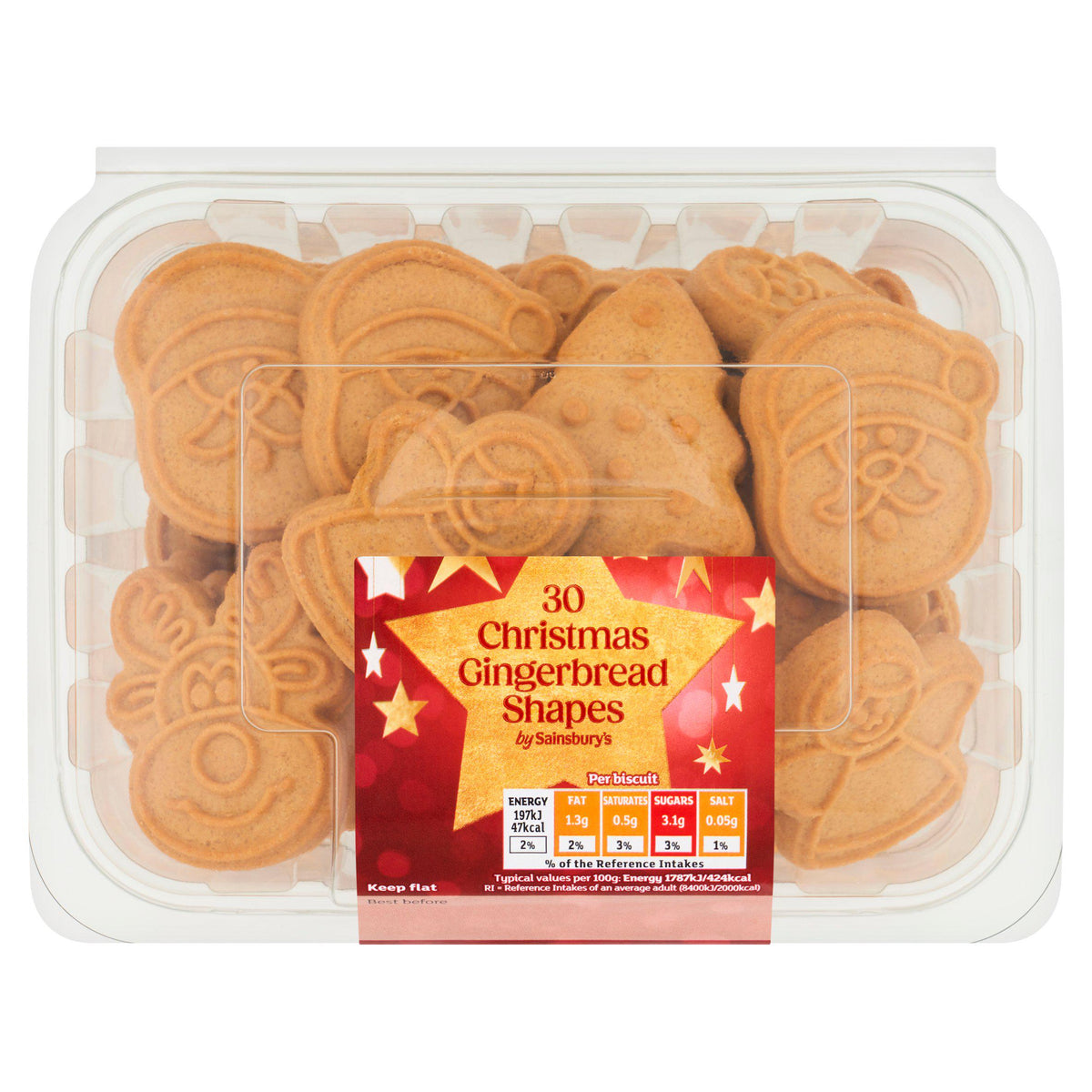 Sainsbury's Christmas gingerbread shapes 300g - British product