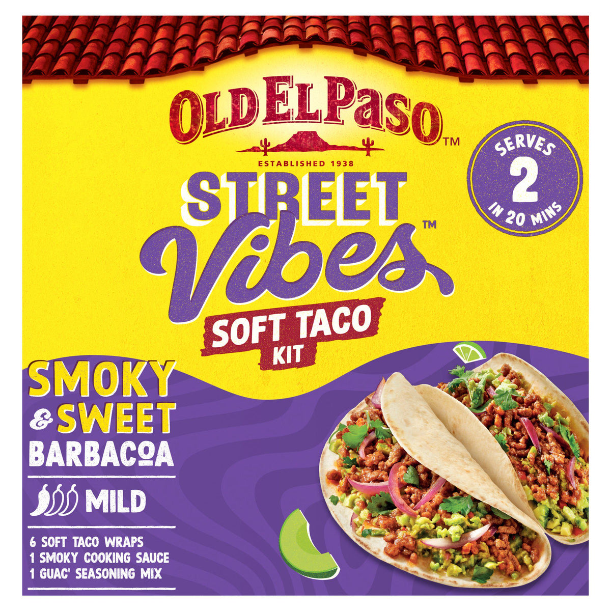 Old El Paso Barbacoa Soft Taco Kit 255g, imported from the UK