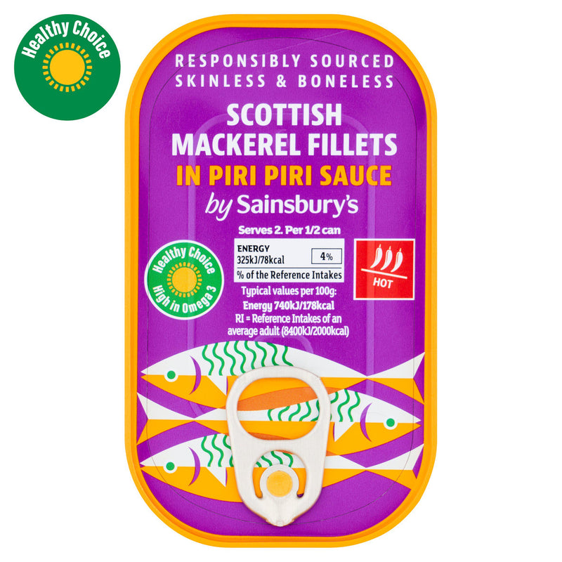 Sainsbury's mackerel piri piri sauce 125g (British brand)