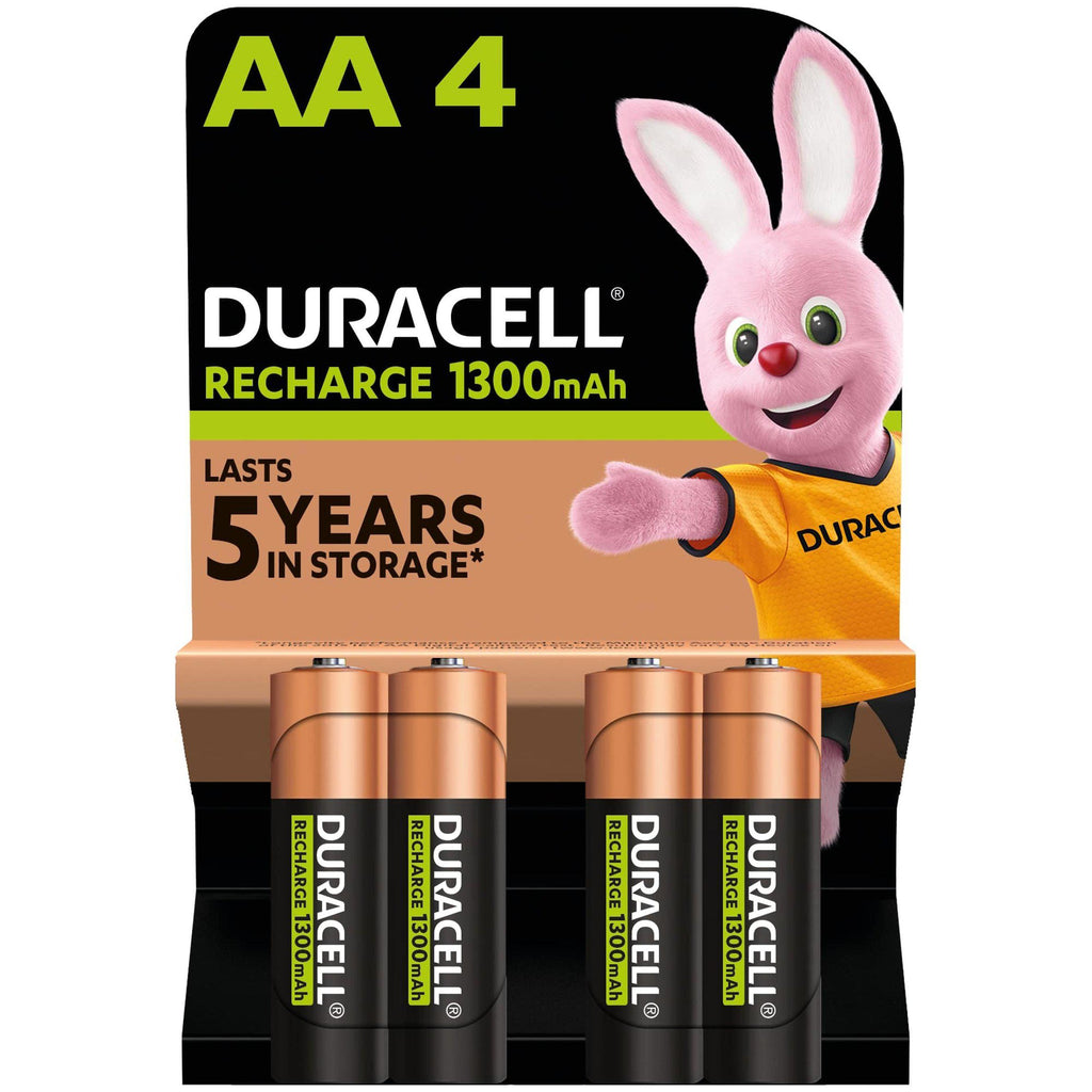 Duracell Rechargeable AA 1300mAh Batteries, pack of 4