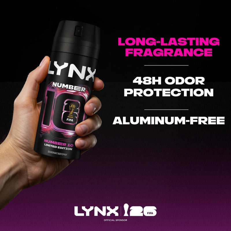 Lynx body spray Number 10 limited edition FIFA 150ml - British product