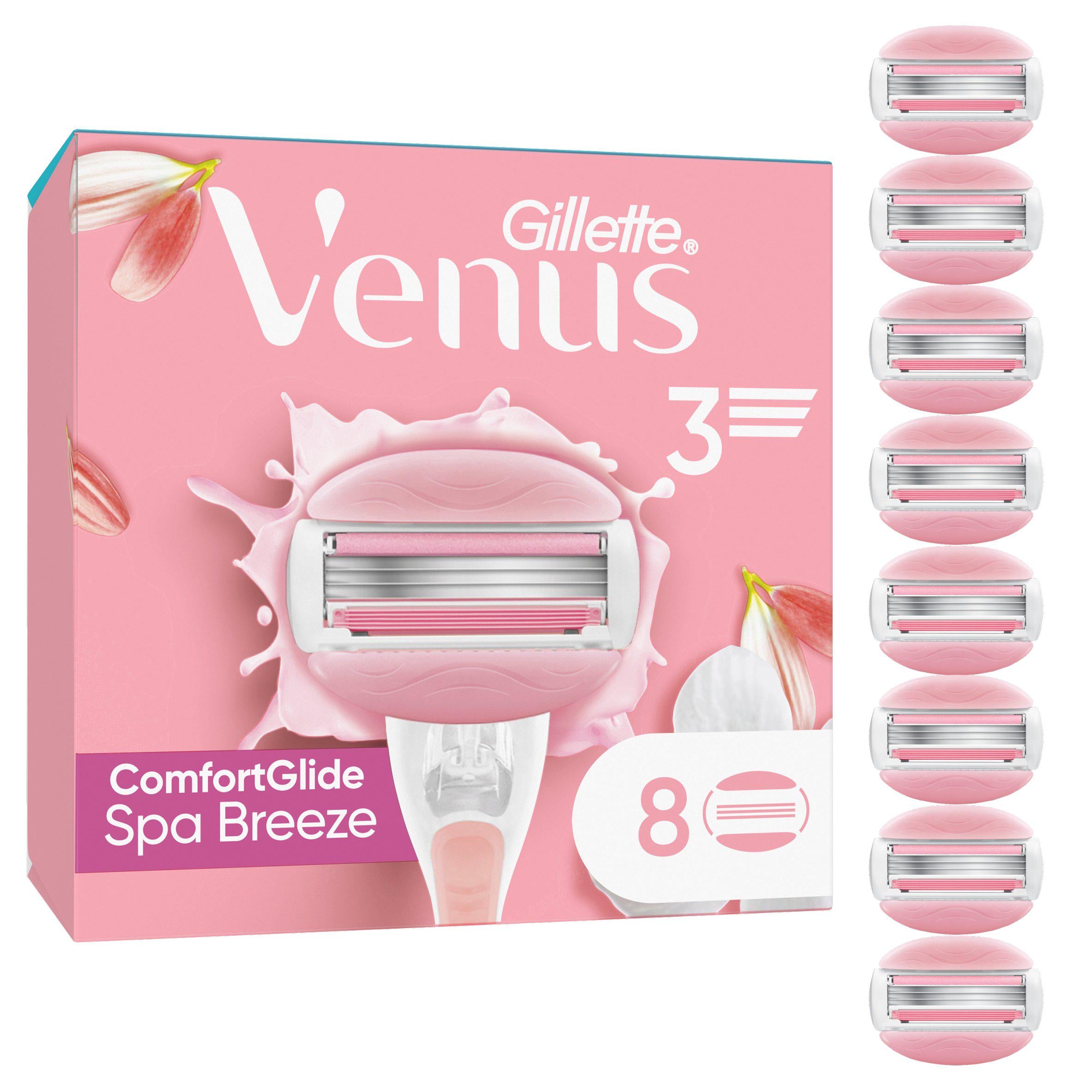 Gillette Venus Comfortglide Spa Breeze razor blades x8, imported from the UK