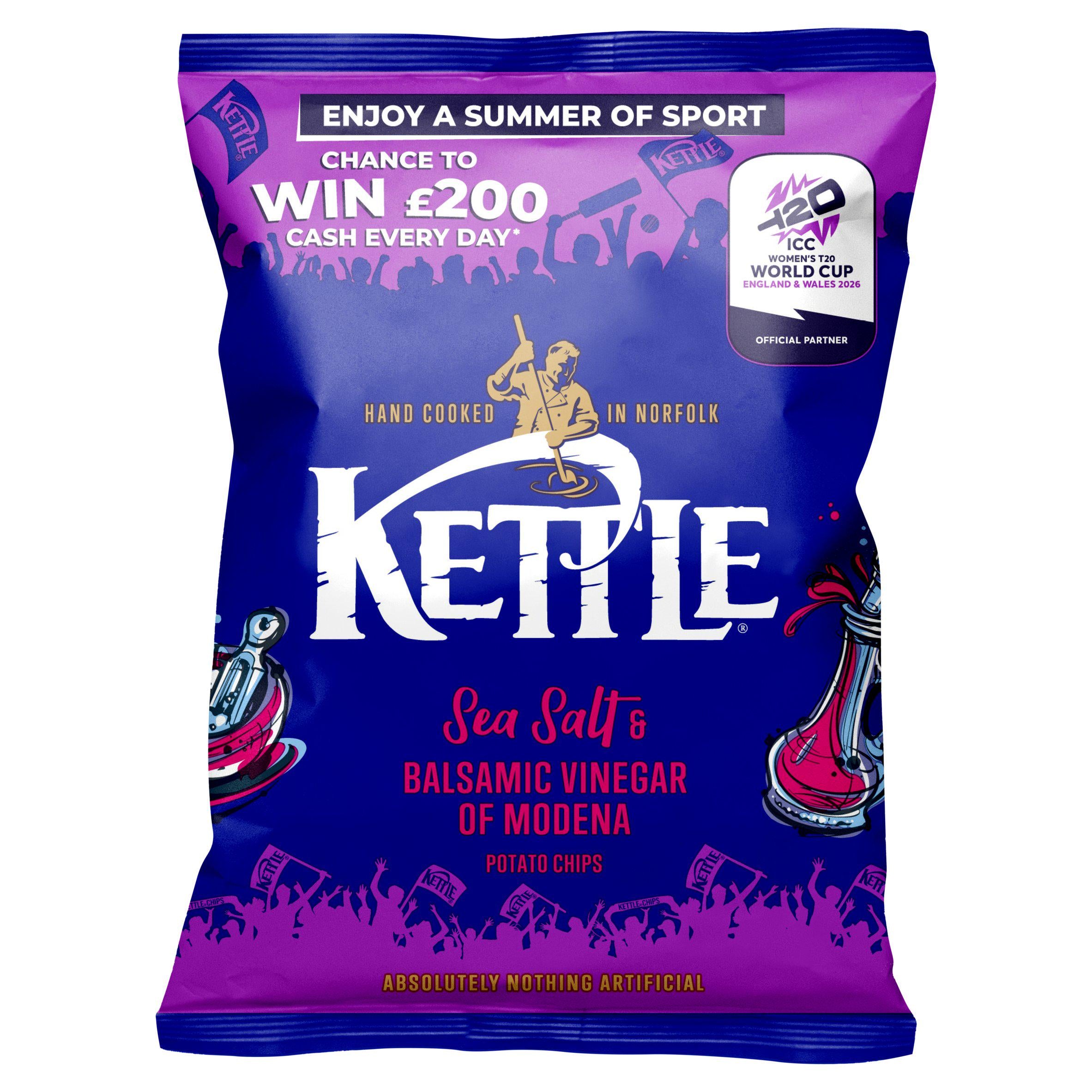 Kettle Sea Salt Balsamic Vinegar potato chips 130g (British brand)