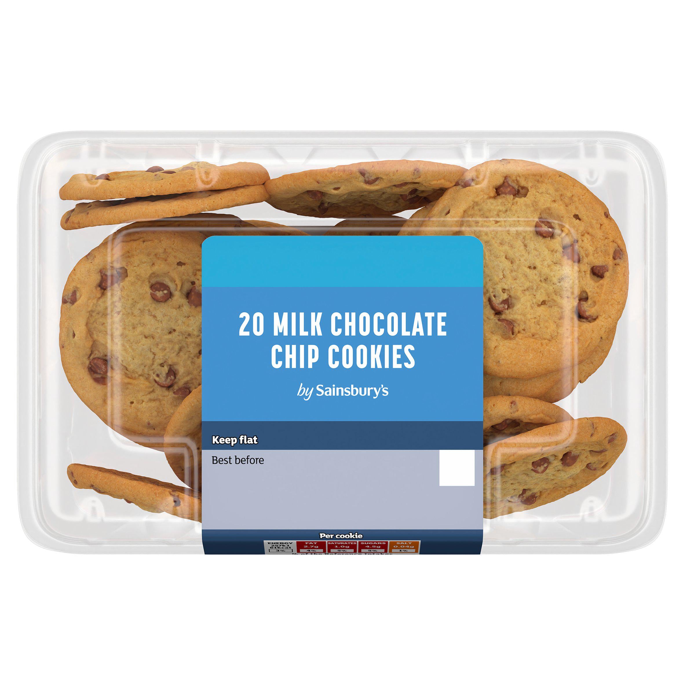 Sainsbury's milk chocolate chip cookies 220g - British product