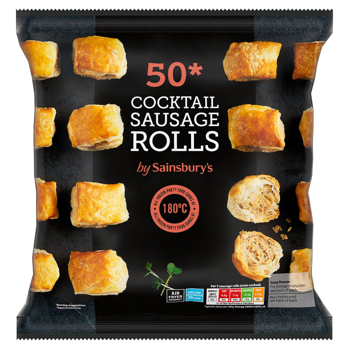 Sainsbury's cocktail sausage rolls 50 pack - British product
