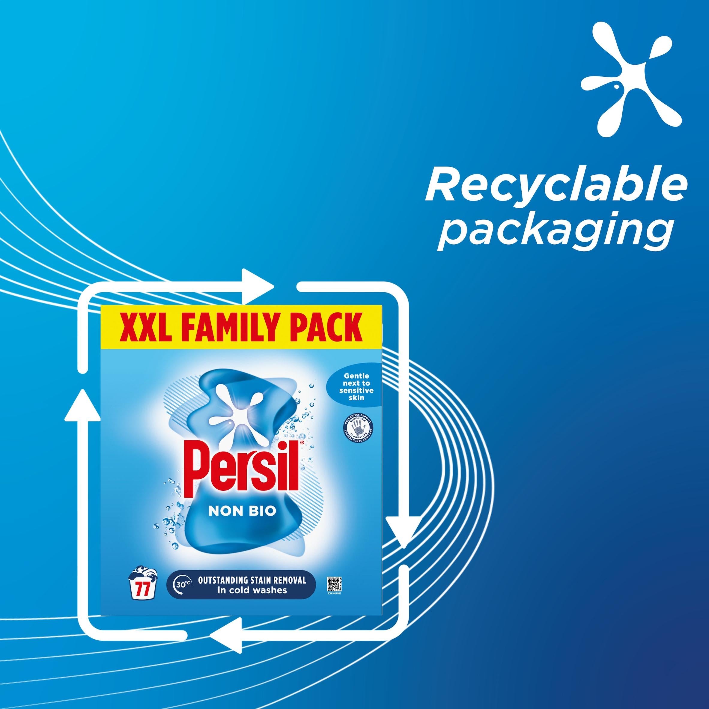 Persil Non Bio sensitive washing powder 3.85kg, imported from the UK