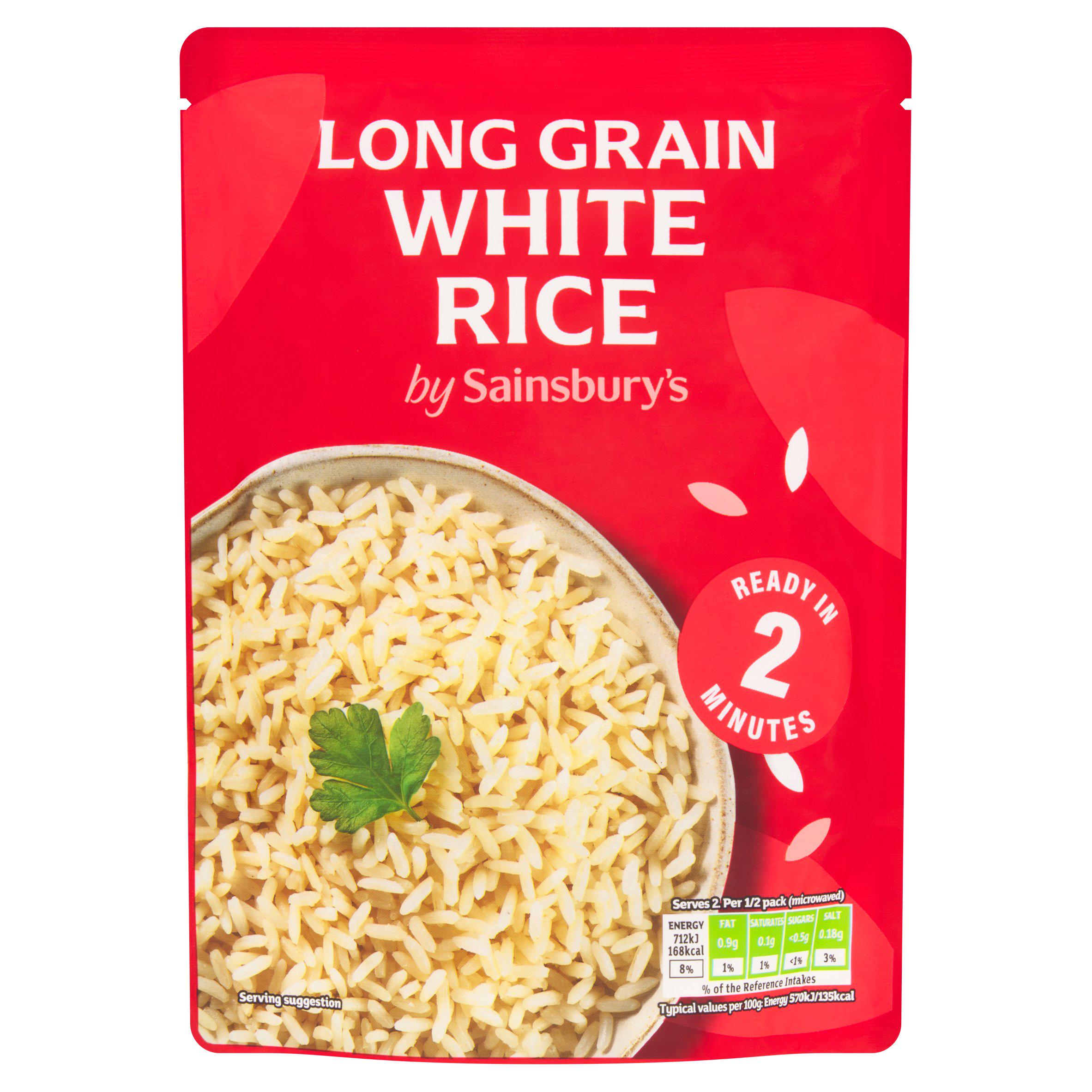 Sainsbury's microwave long grain white rice 250g, UK version