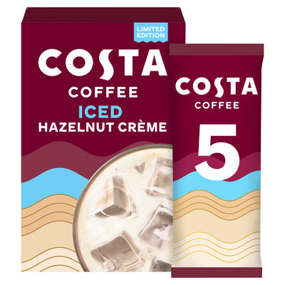 Sainsburys Costa Coffee Barista Creations Hazelnut Creme Iced Coffee Sachets 5 x 72.5g- Buy online at McGrocer