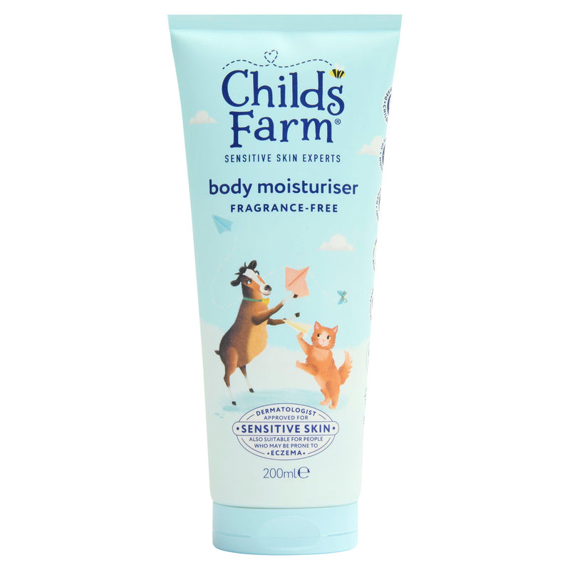 Childs Farm fragrance free body moisturiser 200ml (British brand)