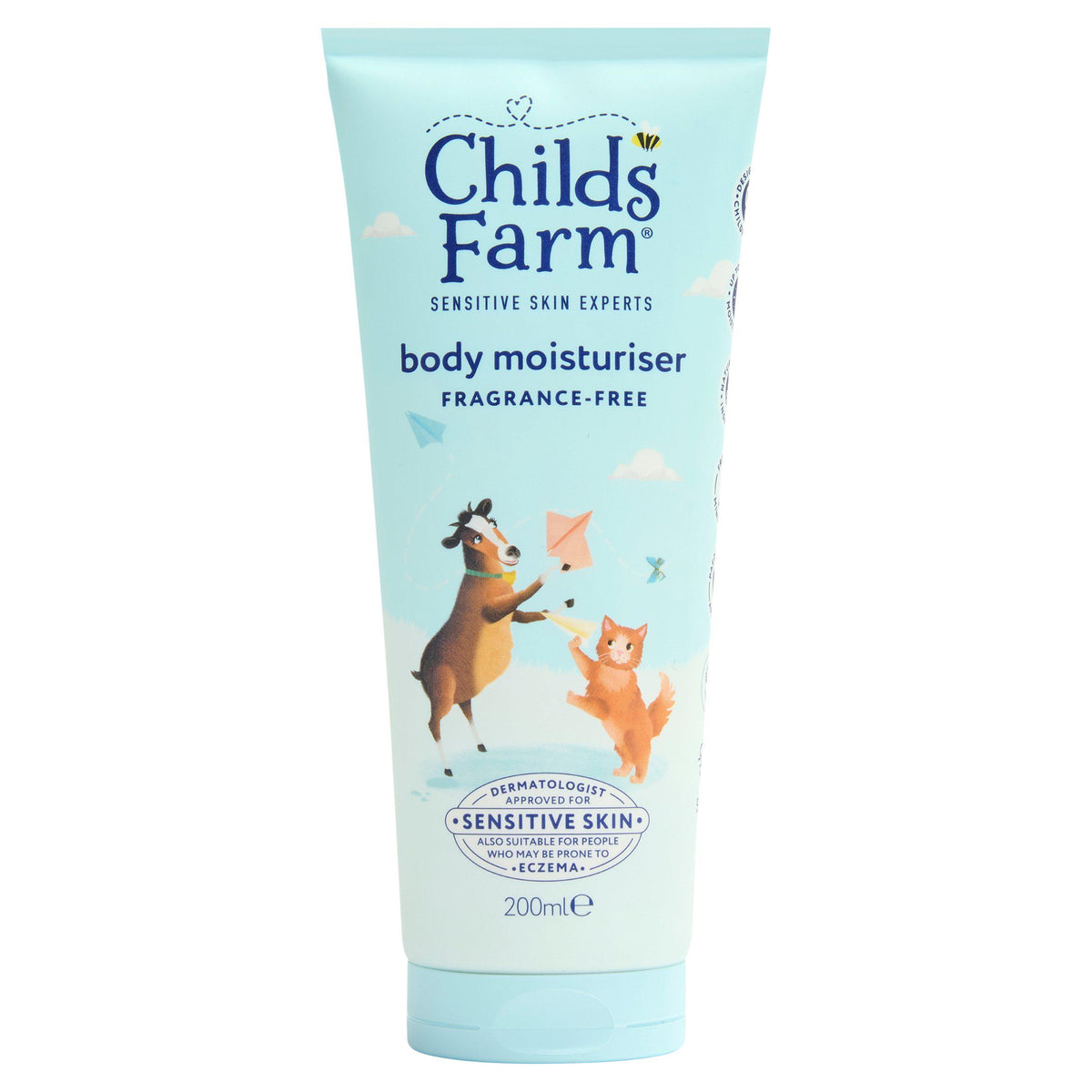 Childs Farm fragrance free body moisturiser 200ml (British brand)